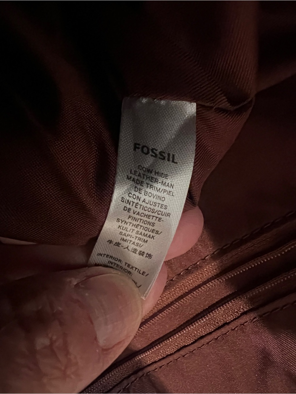 Fossil Women’s Leather Tote Bag in Cognac Brown - Picture 3 of 10